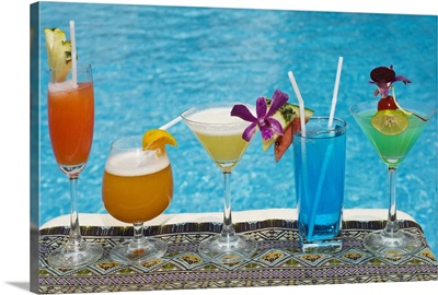 Chiang Mai, Thailand, Tropical Drinks By The Pool At Horizon Resort