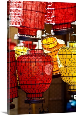 China, Beijing, Decorative Lanterns In Market Place