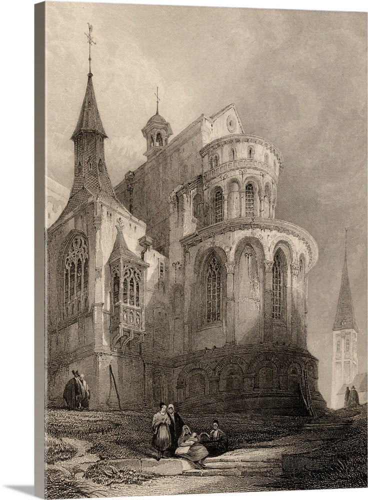 Church Of St. Maria, Cologne, Germany. Engraved By J. Redaway From A 19th Century Print By D. Roberts.