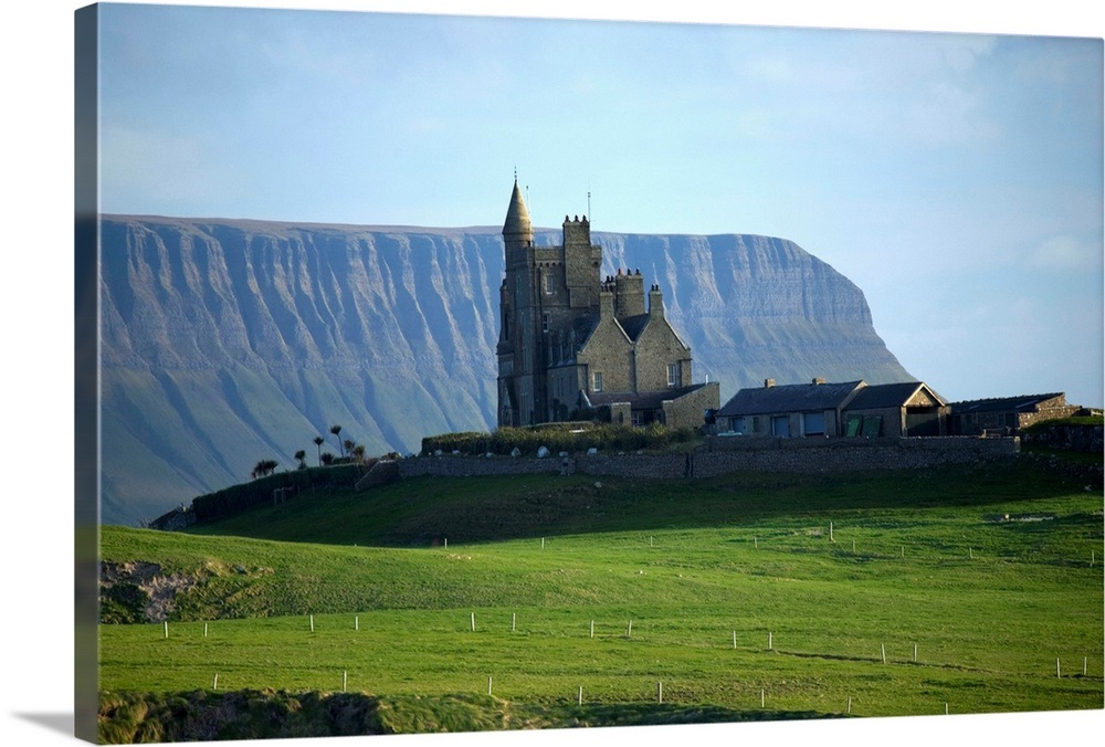 Classiebawn Castle With Ben Bulben In The Distance, Mullaghmore, County