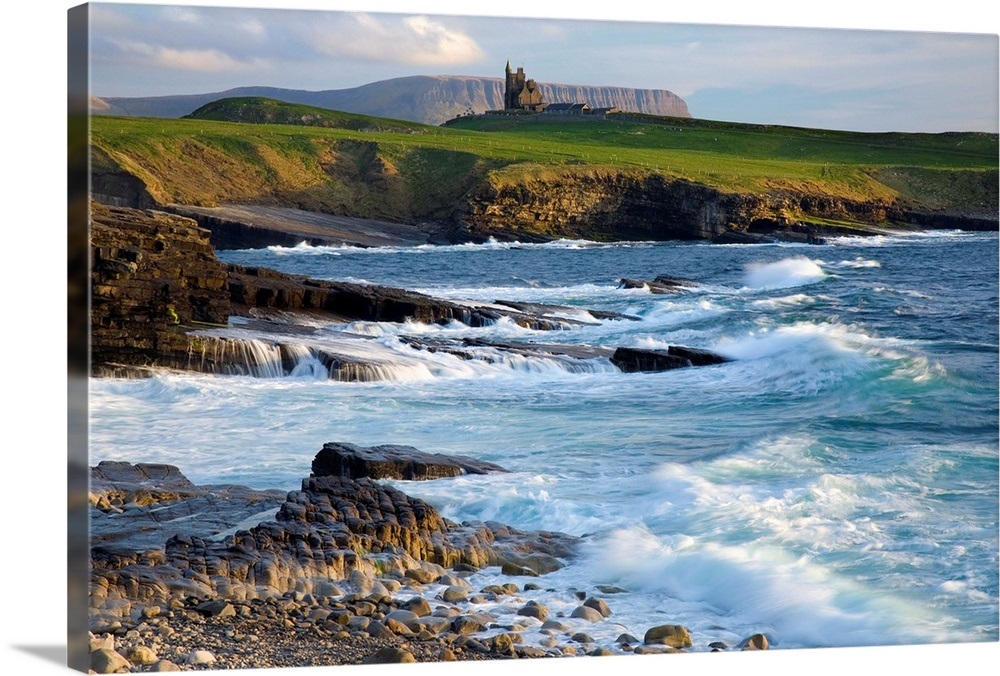 Classiebawn Castle With Ben Bulben In The Distance, Mullaghmore, County Sligo, Ireland Wall Art