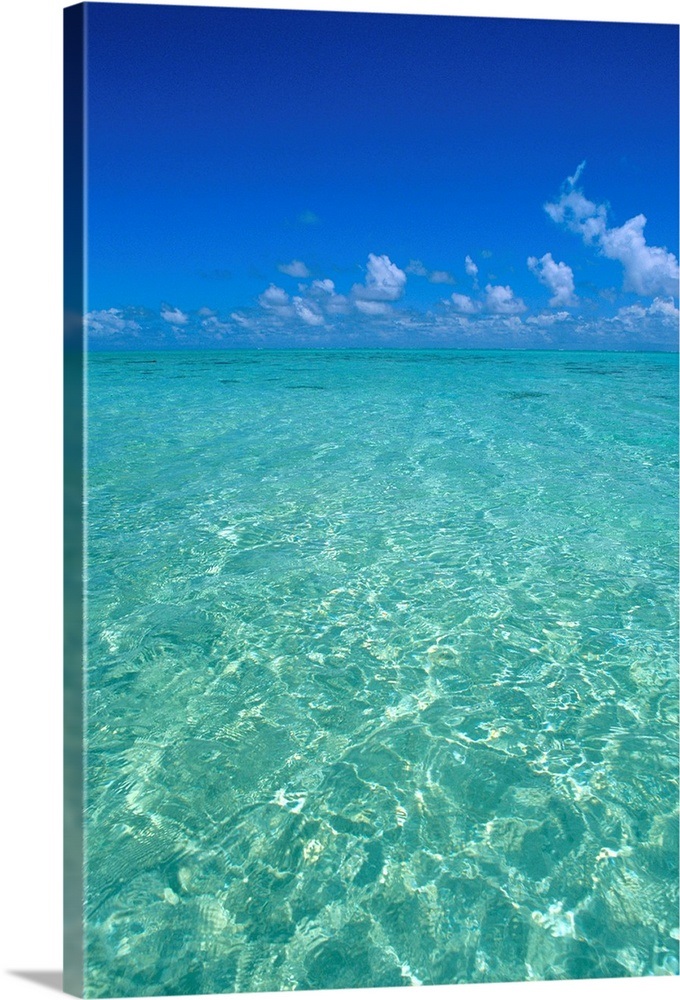  Clear  Turquoise Ocean  Water  Blue  Sky  White Clouds Wall 