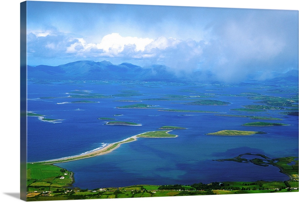 Clew Bay, Co Mayo, Ireland, View Of A Bay From Croagh Patrick