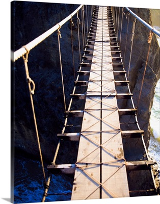 Close-Up Of A National Trust Rope Bridge, Carrick-A-Rede, County Antrim, Ireland;