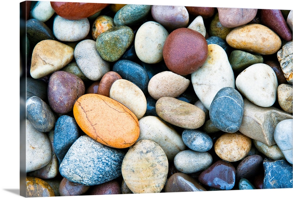 Close Up of Multi Colored Stones | Large Solid-Faced Canvas Wall Art Print | Great Big Canvas