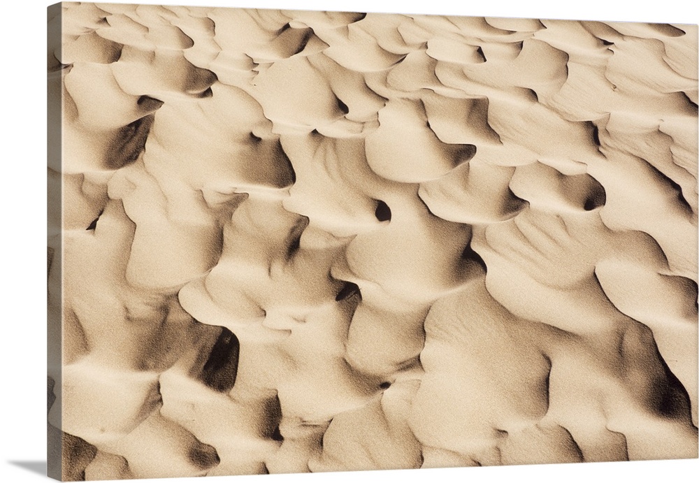 Close up of sand dune pattern looks like waves of sand, Mendoza, Argentina.