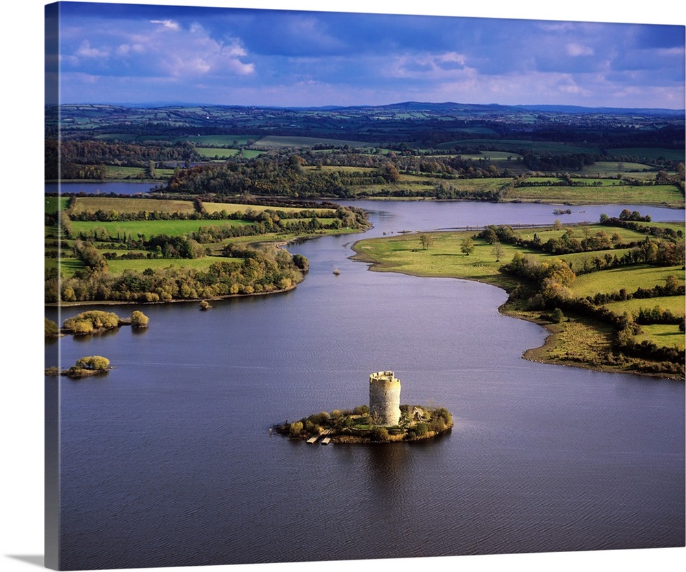 Cloughoughter Castle, County Cavan, Ireland, Aerial View Of Lough Oughter