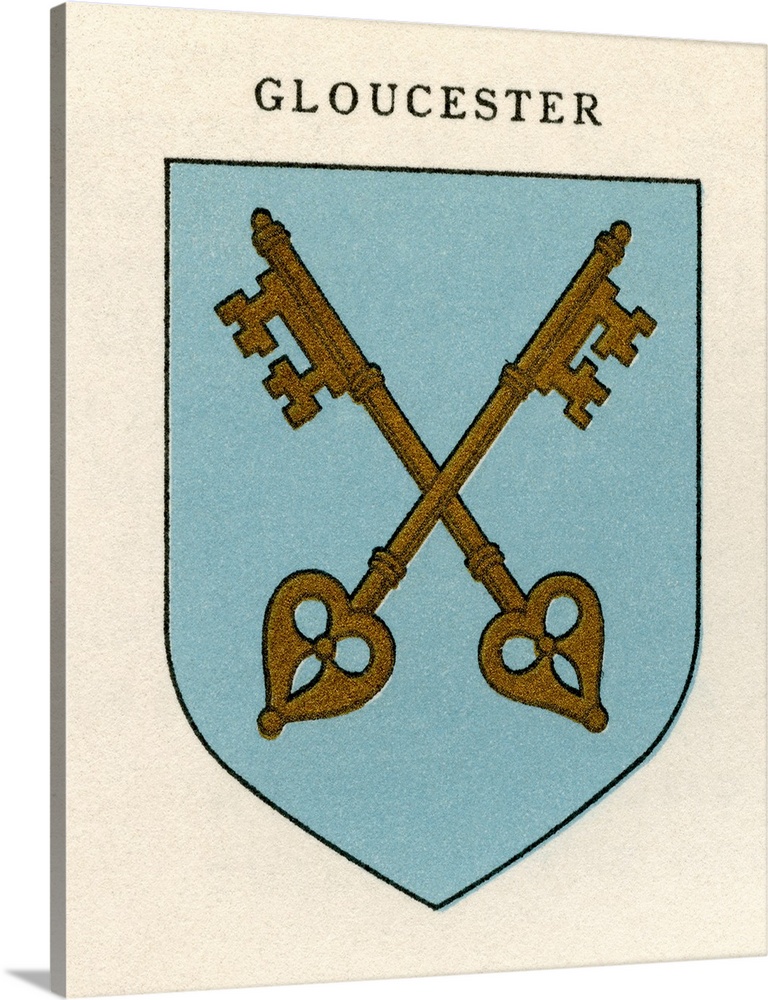 Coat of arms of the Diocese of Gloucester, before 2000.  From Cathedrals, published 1926.