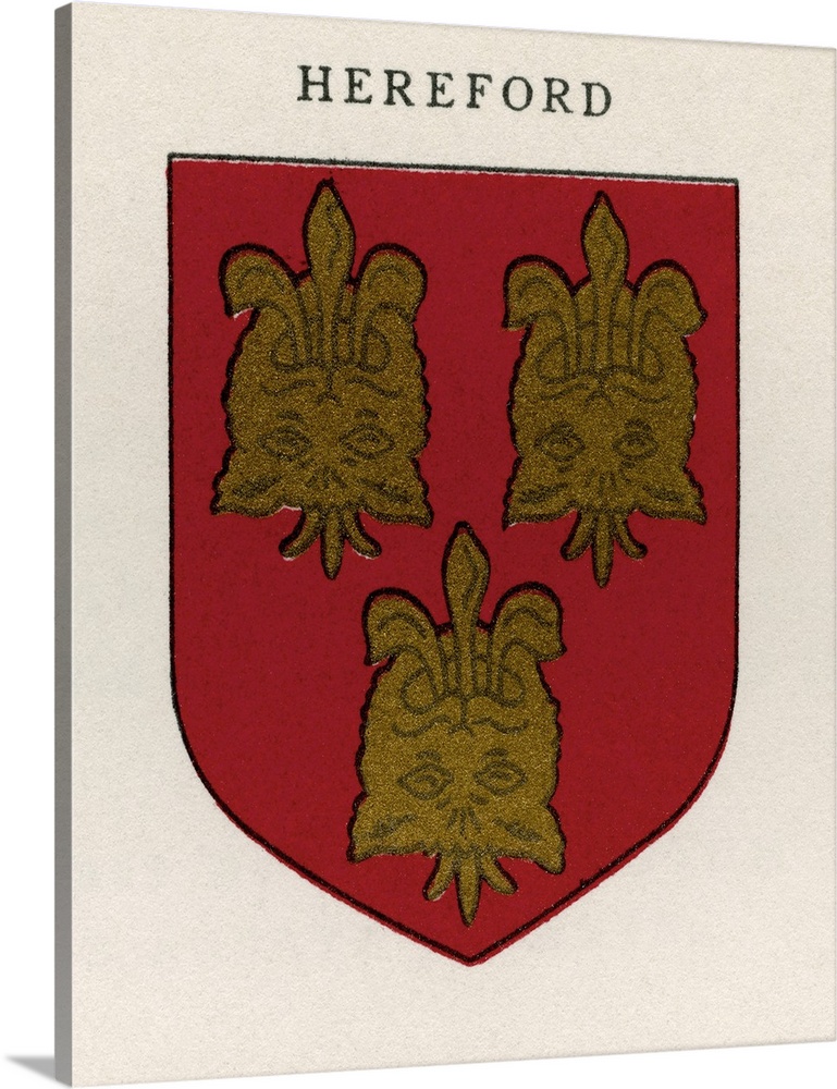 Coat of arms of the Diocese of Hereford.  From Cathedrals, published 1926.