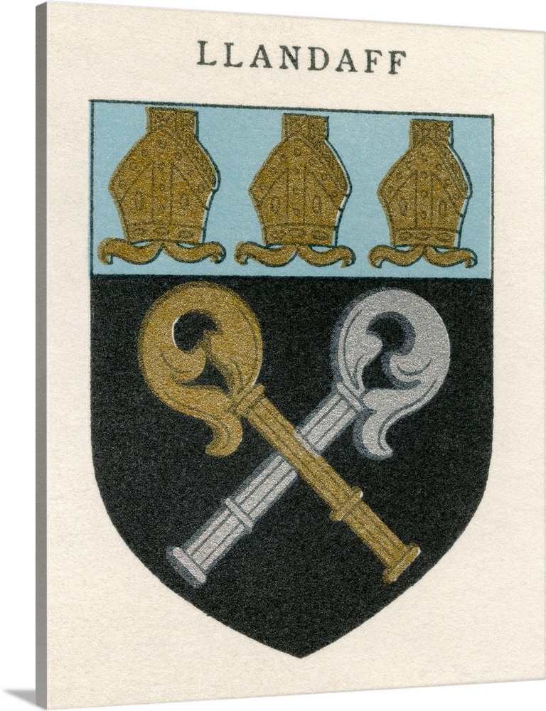 Coat of arms of the Diocese of Llandaff.  From Cathedrals, published 1926.