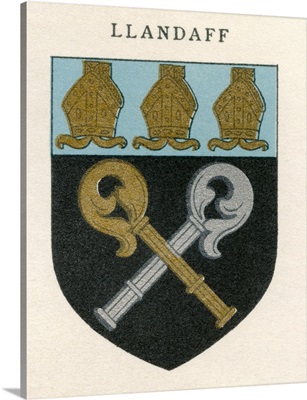 Coat Of Arms Of The Diocese Of Llandaff, From Cathedrals, Published 1926