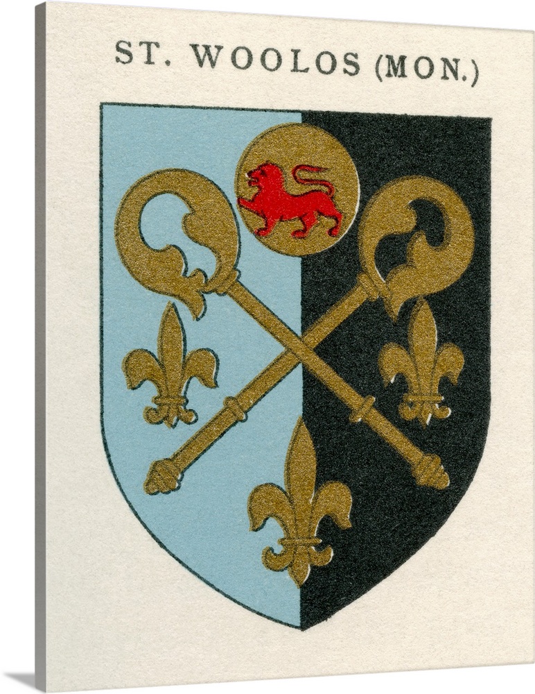 Coat of arms of the Diocese of Monmouth. From Cathedrals, published 1926.