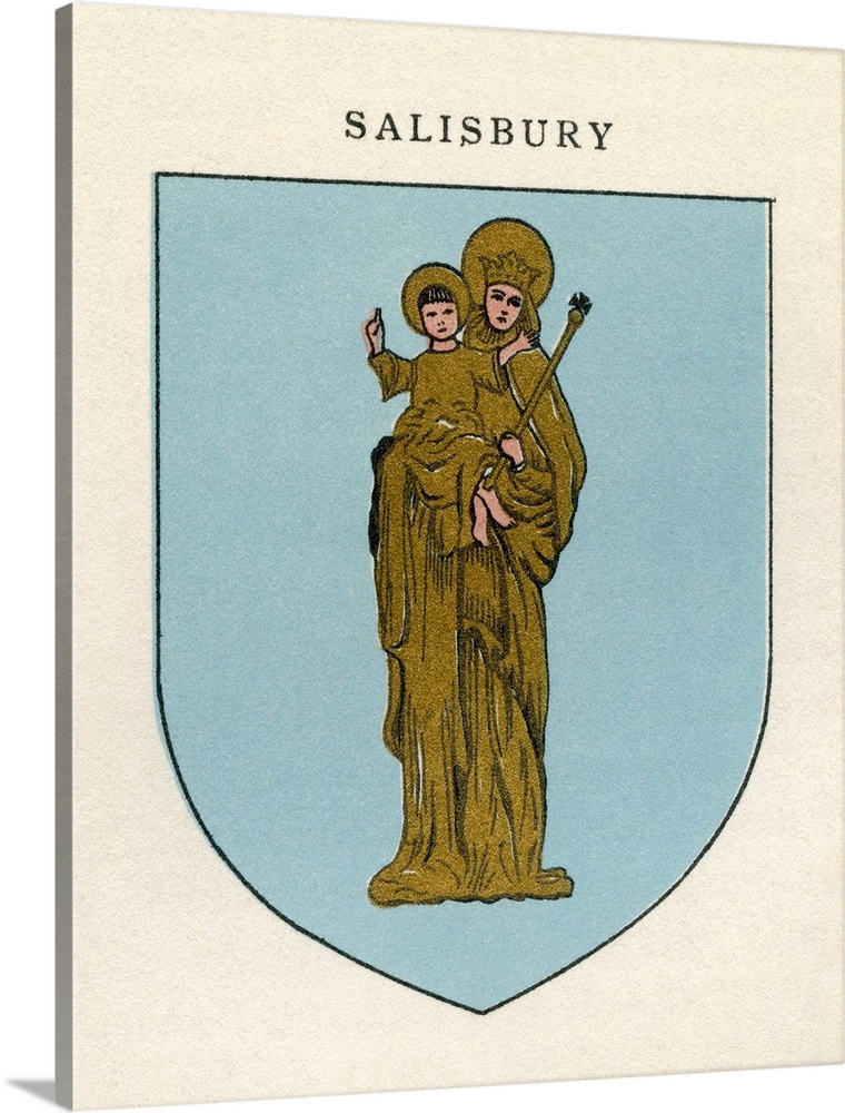 Coat of arms of the Diocese of Salisbury.  From Cathedrals, published 1926.