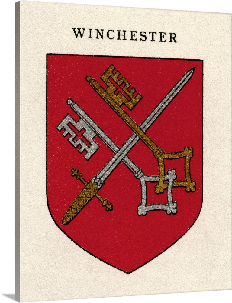 Coat of arms of the Diocese of Winchester.  From Cathedrals, published 1926.