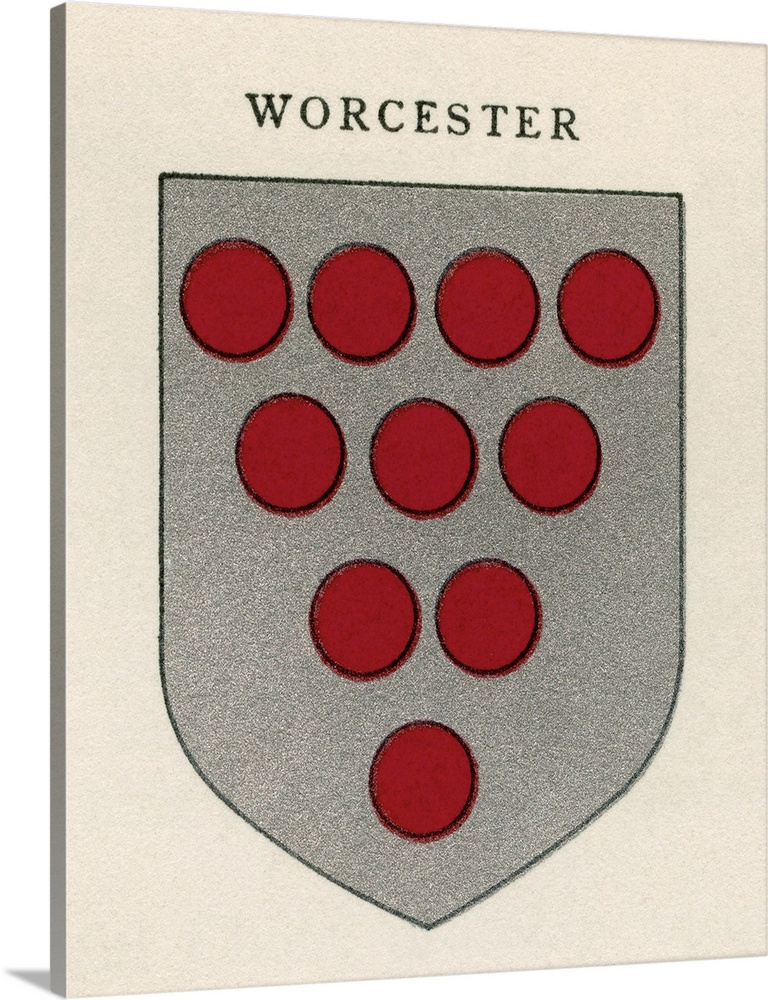 Coat of arms of the Diocese of Worcester.  From Cathedrals, published 1926.