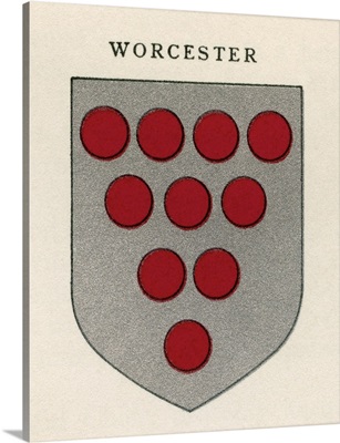 Coat Of Arms Of The Diocese Of Worcester, From Cathedrals, Published 1926