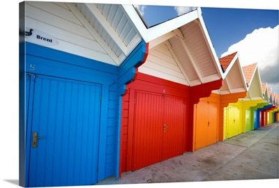 Colorful Beach Huts, Scarborough, England, Europe