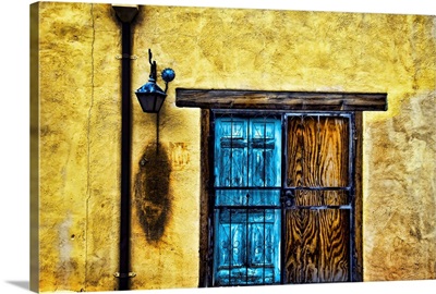 Colorful Wooden Doorway And Wall, New Mexico