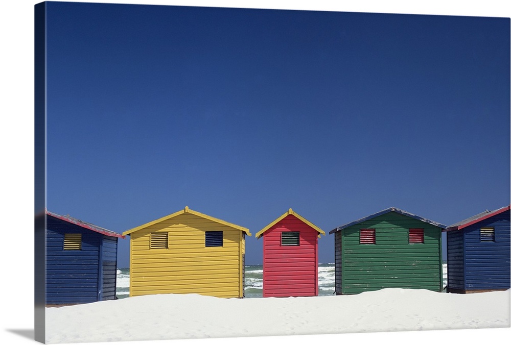 Colourful Beach Huts In Cape Town