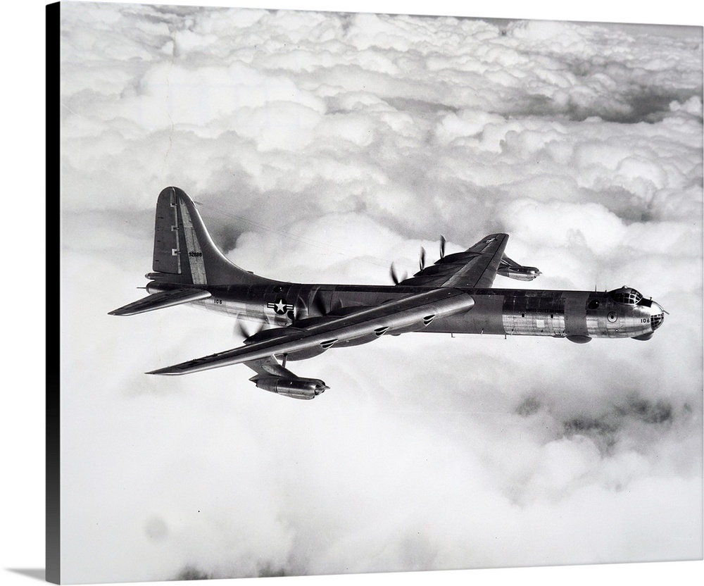 Photograph of a Convair B36 Peacemaker. The Convair B36 Peacemaker was a strategic bomber plane built by Convair for the U...
