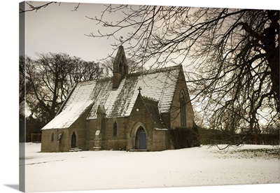 Country Church In The Snow, Ford, Northumberland, England
