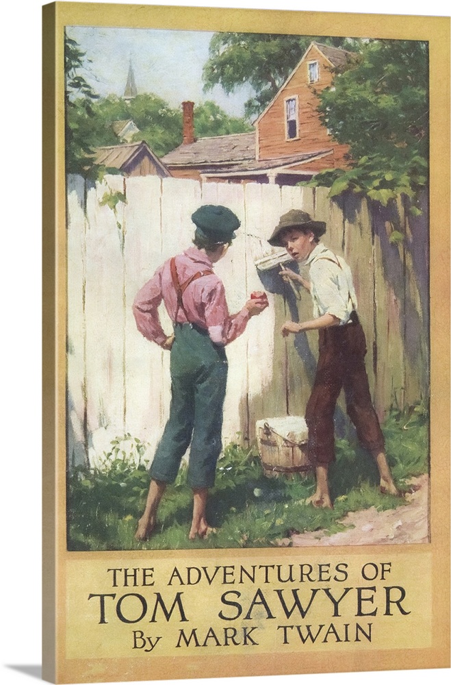 Cover illustration for the Harper & Brothers 1910 edition of Mark Twain's The Adventures of Tom Sawyer by American artist ...