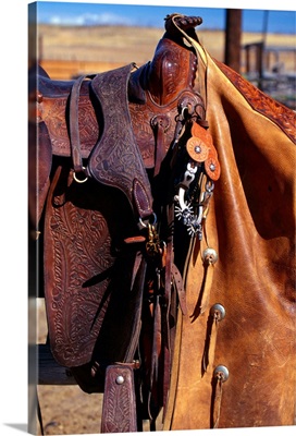 Cowboy's Saddle And Chaps Detail
