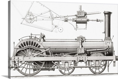 Crampton's Railway Steam Locomotive Engine, 19th Century