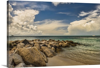 Cumulus clouds over Dickenson Bay, St. John's, Antigua, West Indies