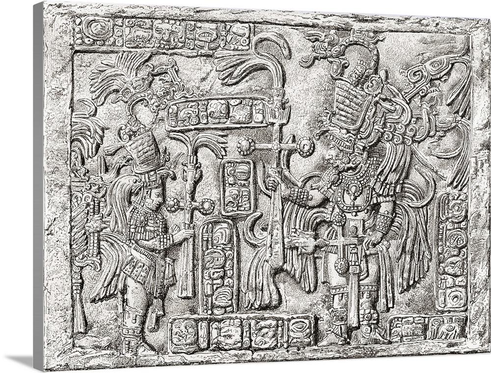 Decorative Lintel from the ancient Mayan city of Yaxchilan, Chiapas, Mexico