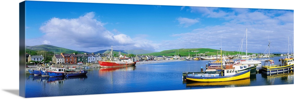 Dingle, Dingle Peninsula, Co Kerry, Ireland, Fishing Boast In A Harbour