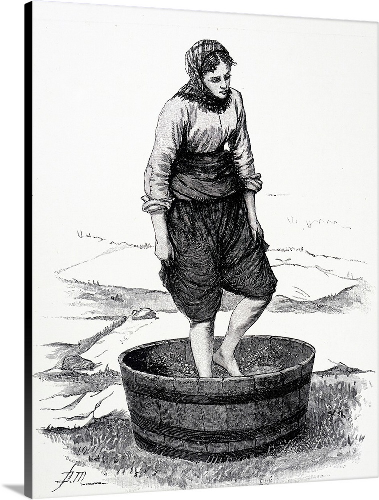 Engraving depicting a Hebridean housewife doing her washing. The Hebrides is an archipelago comprising hundreds of islands...