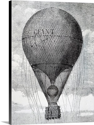 Engraving Depicting Nadar's Balloon 'Le Geant' Which Made Its Debut In Paris, 19th C.