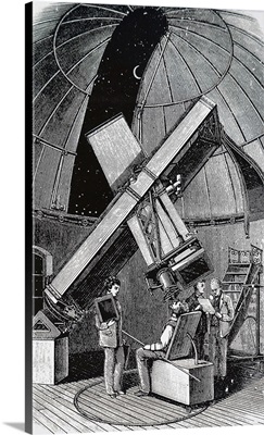 Engraving Depicting The Photographic Telescope Within The Paris Observatory, 19th C.