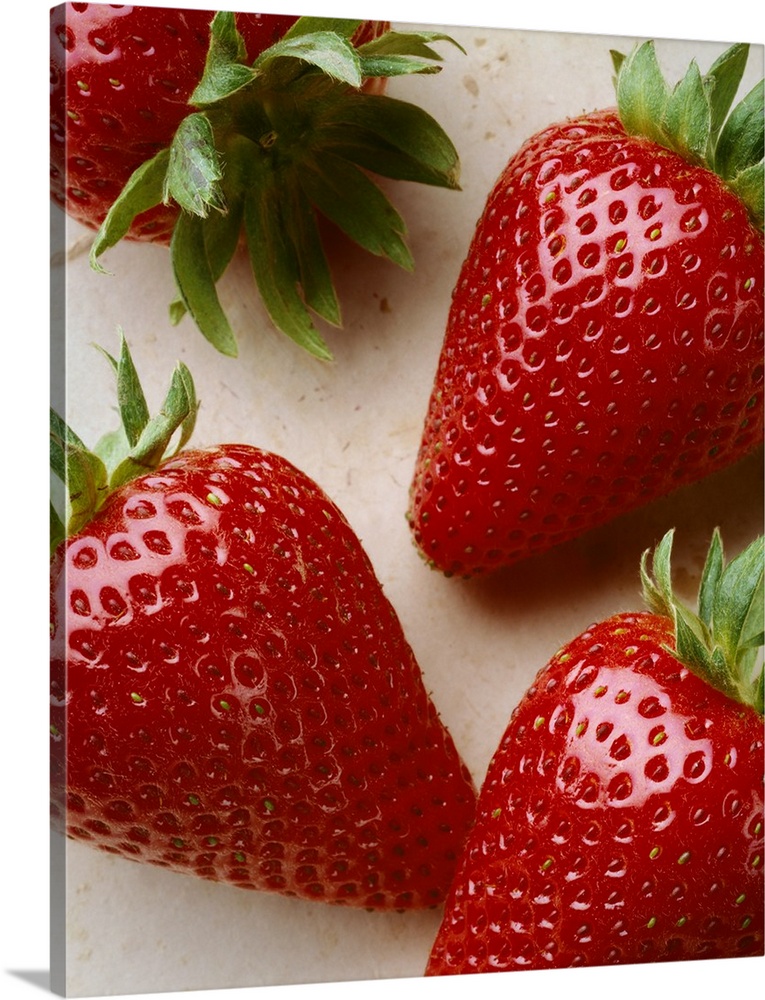 Extreme closeup of ripe strawberries