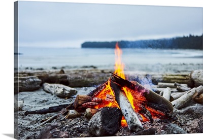 Fire On The Beach, Cape Scott Provincial Park, British Columbia, Canada
