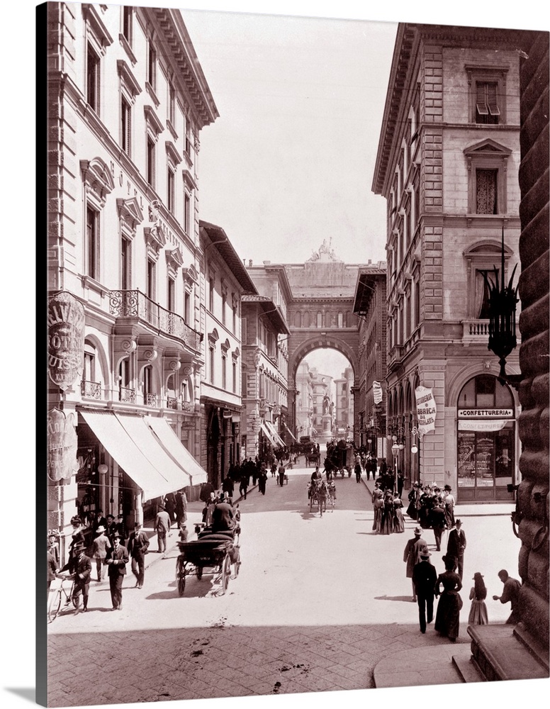 Firenze (Florence, Italy) the Via Strozzi, 1890.