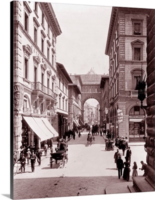 Firenze (Florence, Italy) The Via Strozzi, 1890