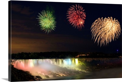 Fireworks Over The American Falls, Niagara Falls, New York, USA