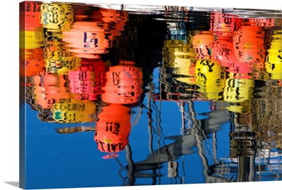 Fishing Boat Buoys And Gear Reflect In Water, Alaska