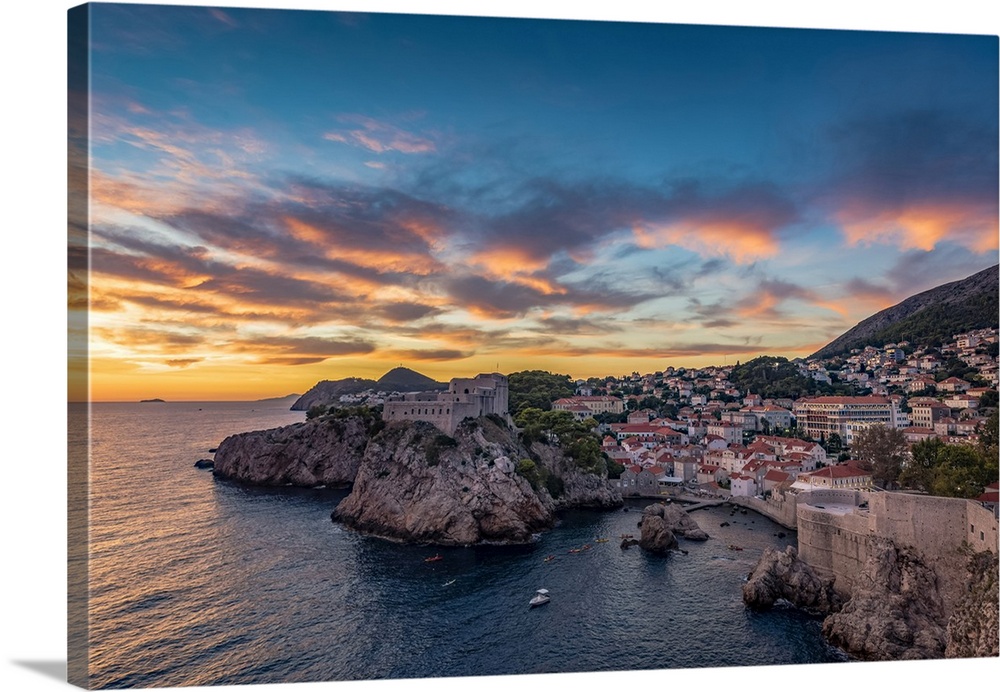 View of Fort Lovrjenac at sunset; Dubrovnik, Dubrovnik-Neretva County, Croatia