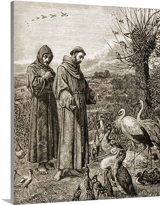 Founder Of The Franciscan Order. St. Francis Preaching To The Birds