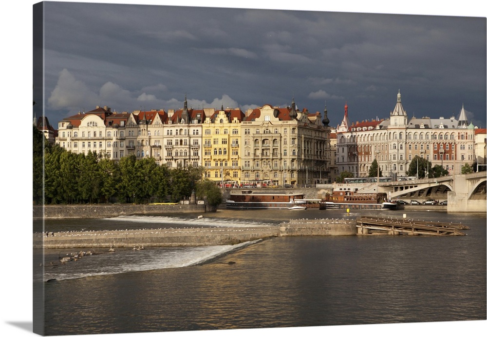 From the Vltava River, a view of The Old Town in Prague. Old Town, Prague, Czech Republic