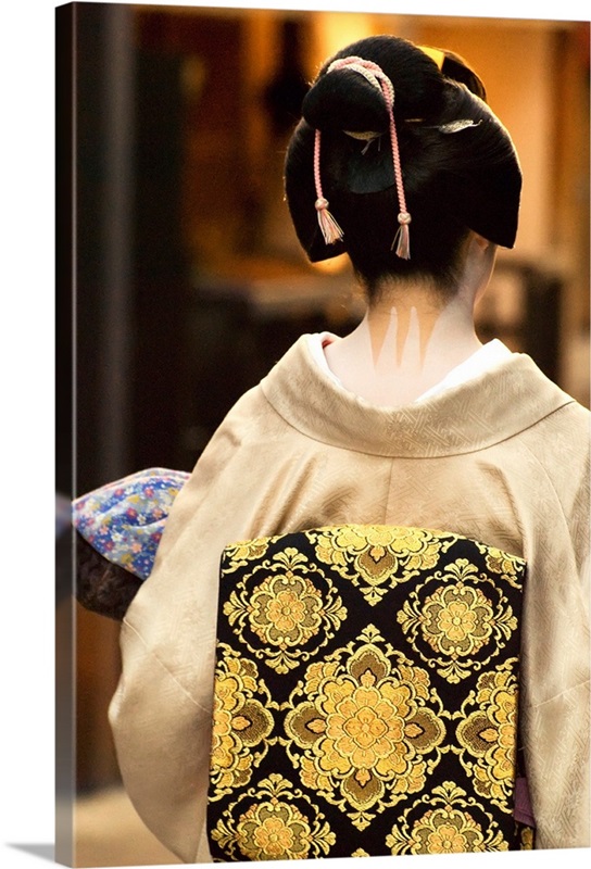 Geisha Showing Her Nape Make-Up And Obi, Kyoto, Japan Wall Art, Canvas  Prints, Framed Prints, Wall Peels