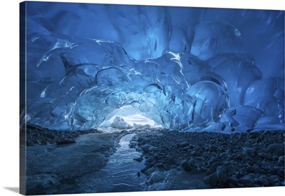 Glacial Ice Is Exposed Inside Of Mendenhall Glacier, Tongass National Forest, Alaska