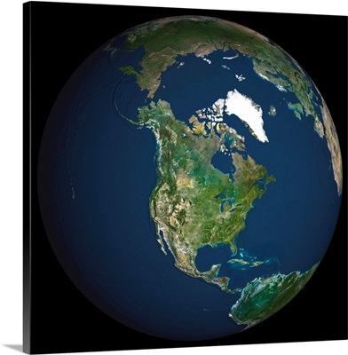 Globe North America, True Colour Satellite Image, Earth