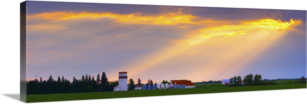 God Beams Over Prairie Farm