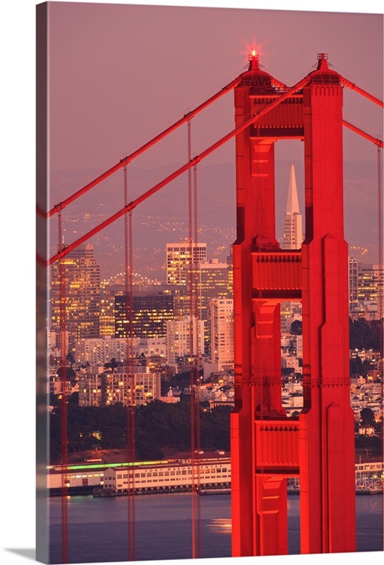 Golden Gate Bridge With City Of San Francisco, California Coast, USA ...