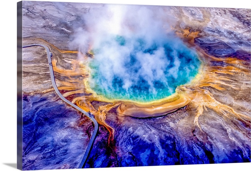 Yellowstone National Park Panoramic Wall Decor - Grand Prismatic Spring  Picture