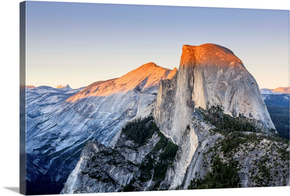 Half Dome at sunset from Glacier Point, Yosemite National Park, California, United States of America.
